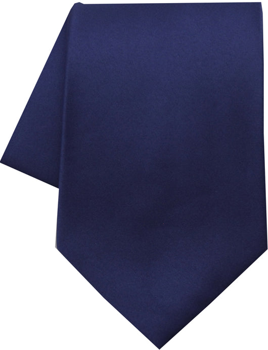 Solid Polyester Satin Tie Navy