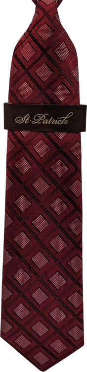 Red Microfiber Woven Tie with Hanky