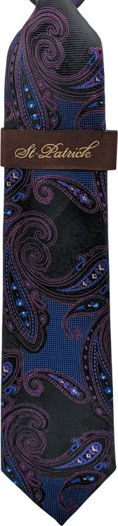 Royal/Fuchsia/Black Microfiber Woven Tie with Hanky