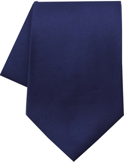 Solid Polyester Satin Tie Navy