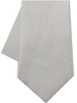 Solid Polyester Satin Tie Silver