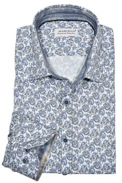 Long Sleeve Way Stretch Slated Paisley