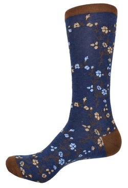 Indigo Floral Sock