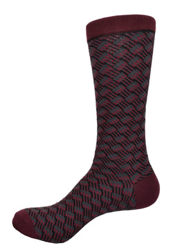 Wine Geometric Socks